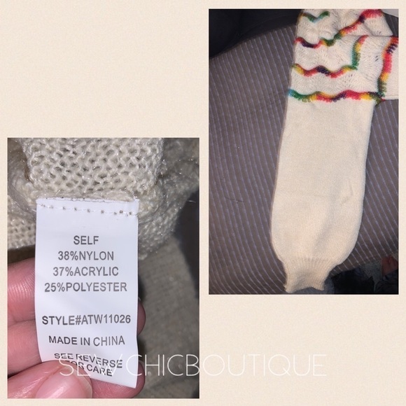 Rainbow 🌈 Textured Back Tie Sweater - Picture 8 of 8